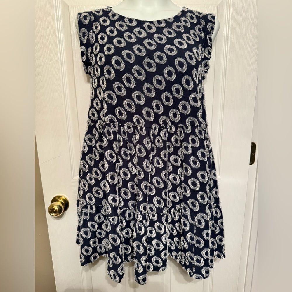 Anthropologie Maeve Size XS Lisanne Textured Navy Blue Tunic Dress
